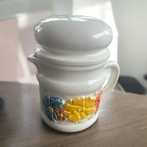 Vintage RARE collectible David Kamenstein creamer with lid, 1972, Japan, floral